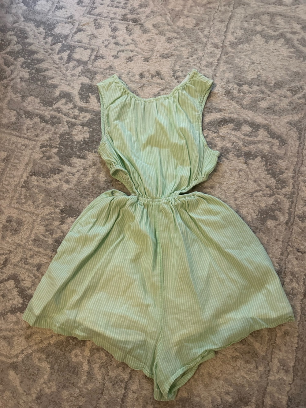 Light Green Striped Summer romper-xxs fits small